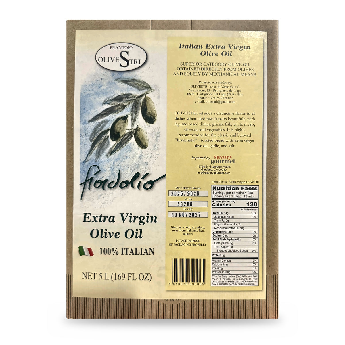 Olio Nuovo - Olivestri Fiordolio 2026 — 5L Bag-in-Box